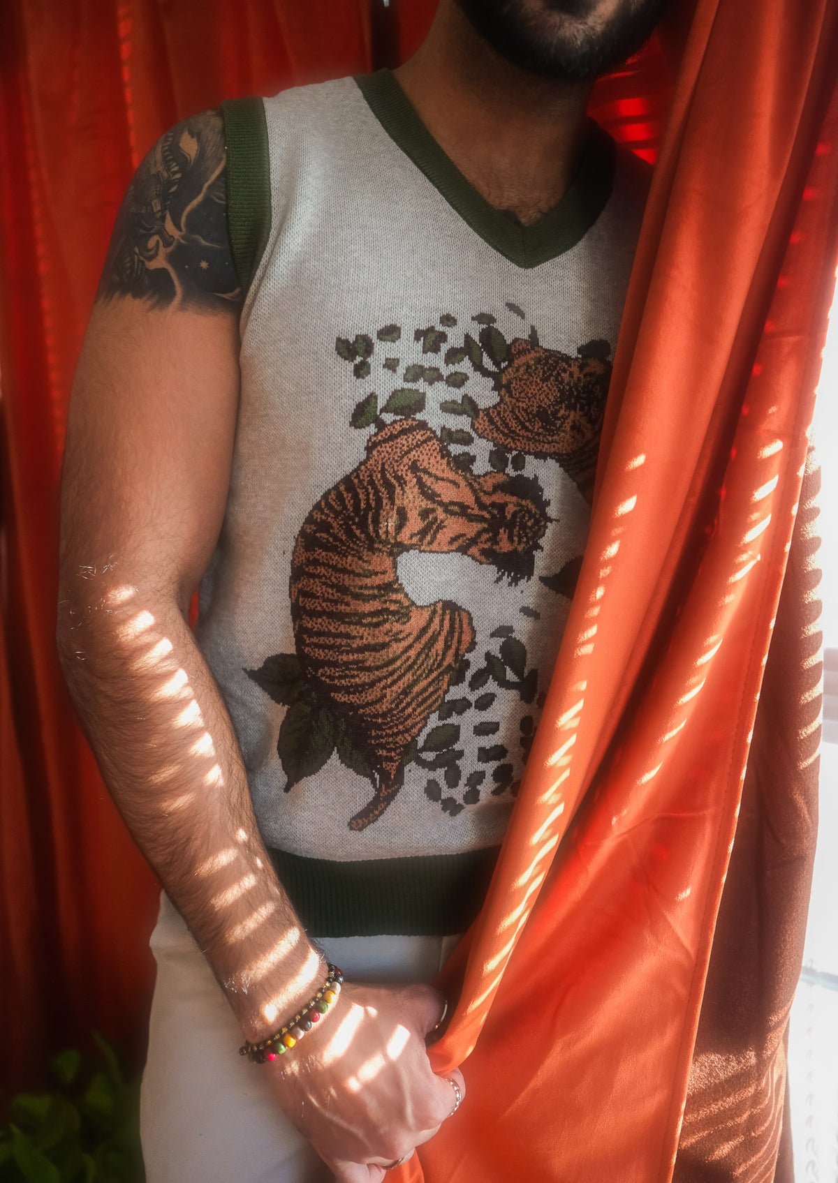 Twin Tigers Knitted Sweater Vest