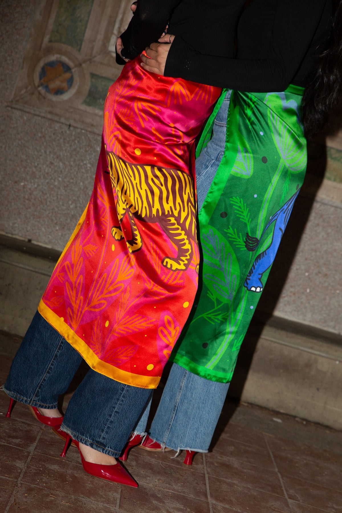 Green Elephant Silk Scarf
