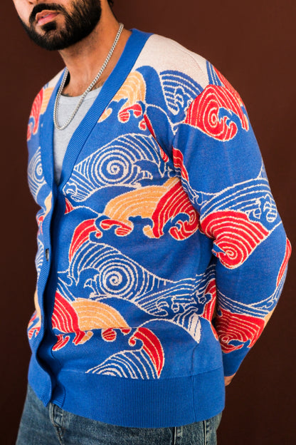 Multi Wave Knitted Cardigan