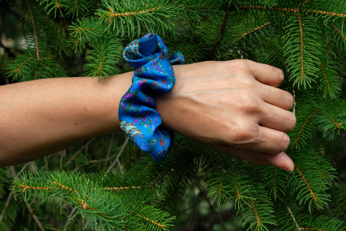 Blue Print Scrunchie