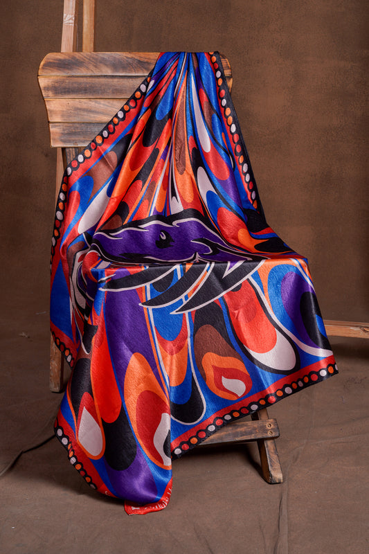 Purple Elephant Silk Scarf